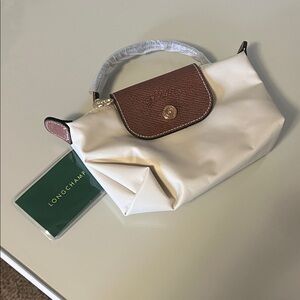 Longchamp Mini Bag in Cream and Brown